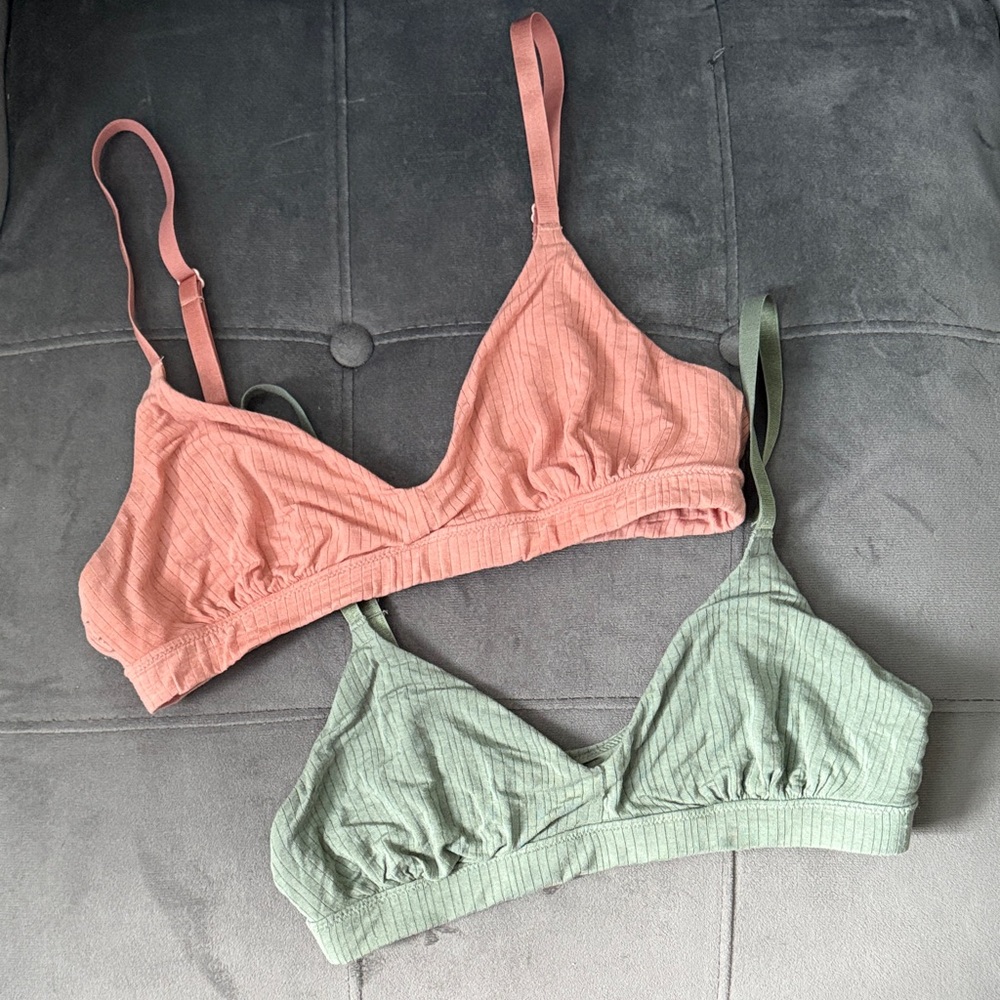 Aerie Pink and Green Bralette Set